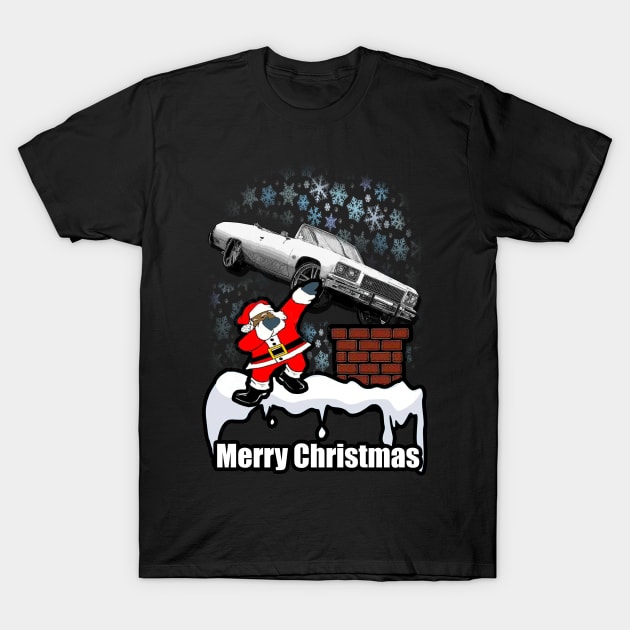 Dabbing Santa Clause Merry Impala Vert Donk Snowing Christmas T-Shirt by Black Ice Design